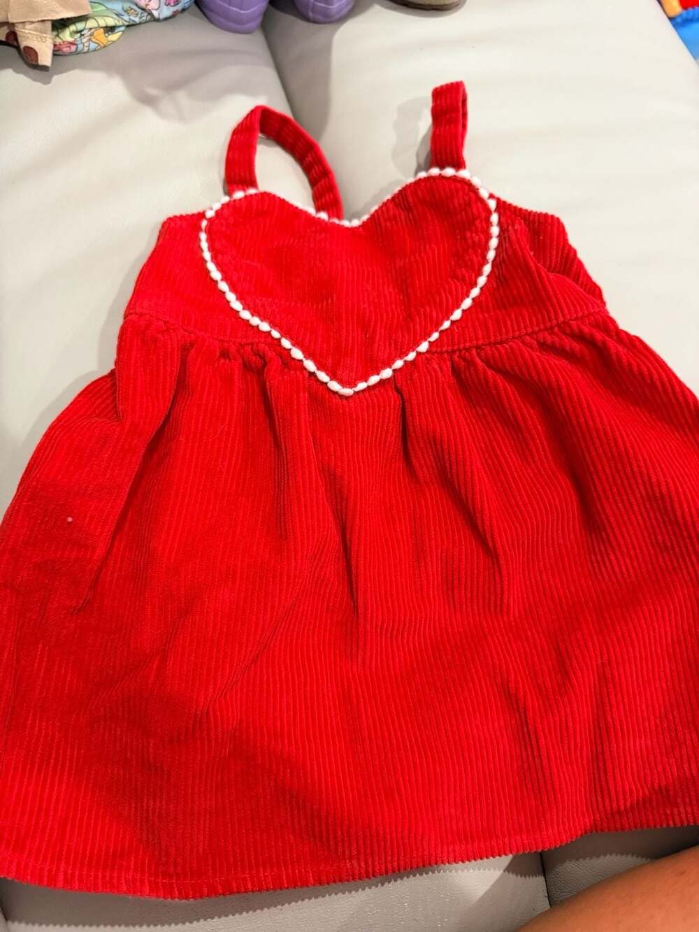 Old Navy Red Corduroy Heart Dress 18-24M